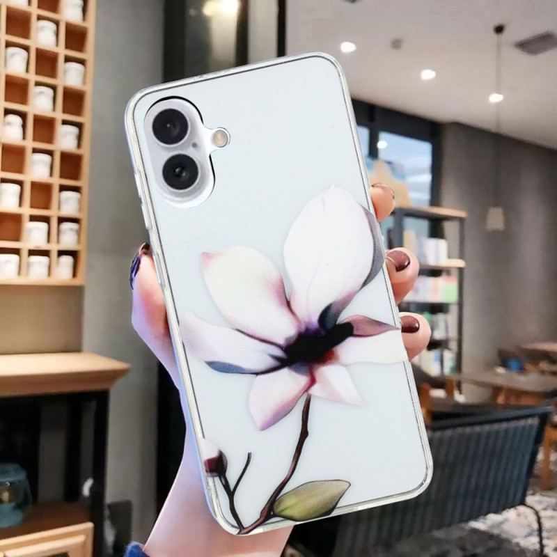 Coque iPhone 16 Plus Fleur Blanche