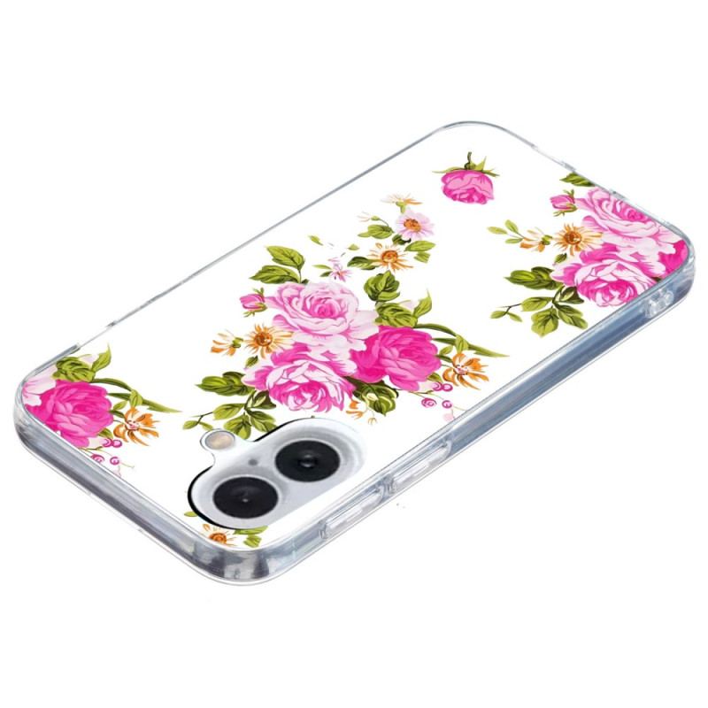 Coque iPhone 16 Plus Fleurs Roses