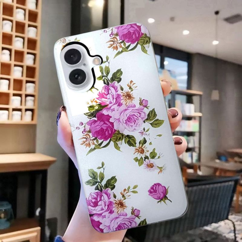 Coque iPhone 16 Plus Fleurs Roses