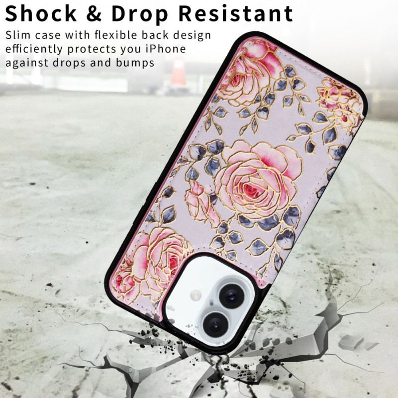 Coque iPhone 16 Plus Protection RFID Florale