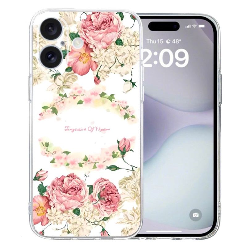 Coque iPhone 16 Plus Roses Vintage