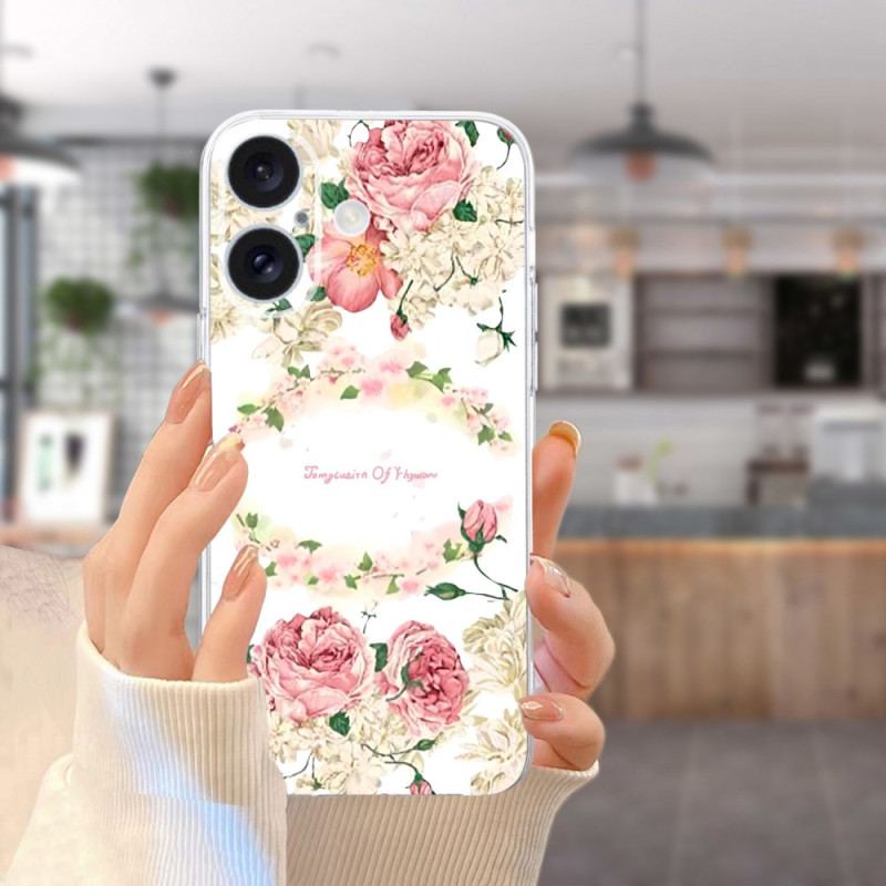 Coque iPhone 16 Plus Roses Vintage