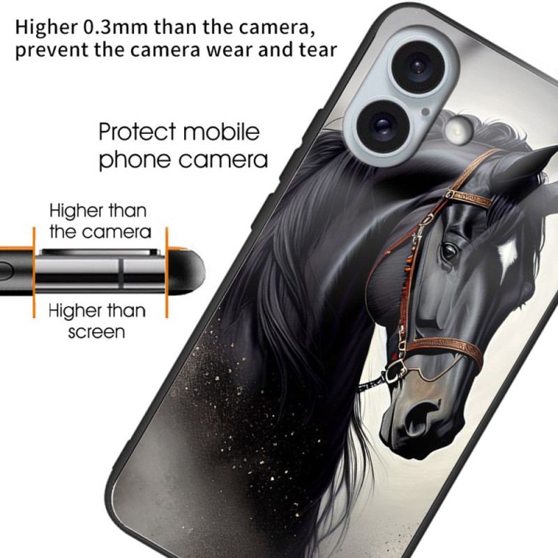 Coque iPhone 16 Plus Verre trempé Cheval