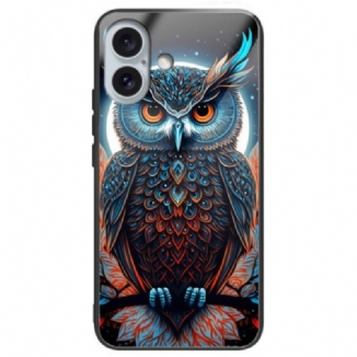 Coque iPhone 16 Plus Verre Trempé Chouette Artistique