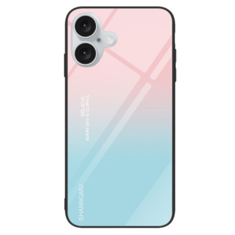 Coque iPhone 16 Plus Verre Trempé Dégradé Rose Bleu