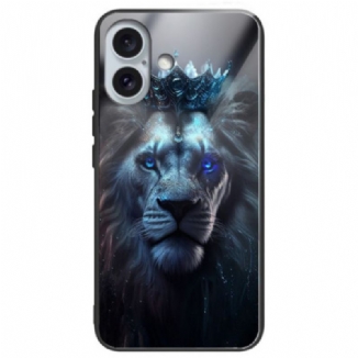 Coque iPhone 16 Plus Verre Trempé Lion Bleu