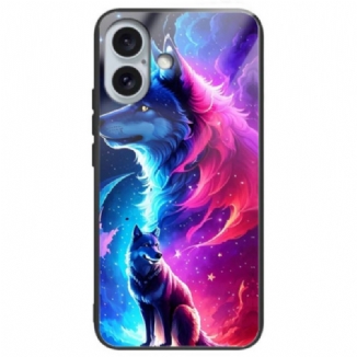 Coque iPhone 16 Plus Verre Trempé Loup Étoilé