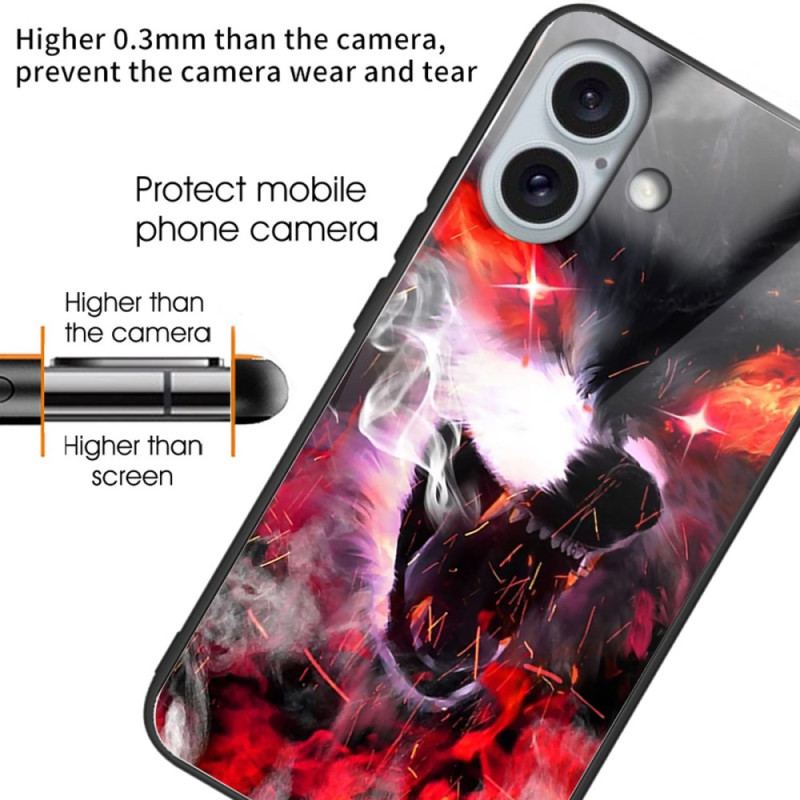 Coque iPhone 16 Plus Verre Trempé Loup Féroce