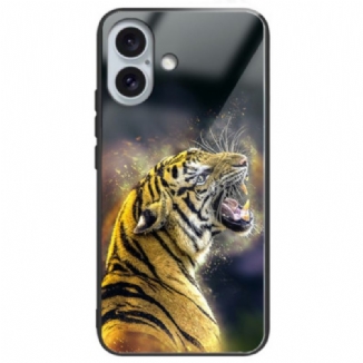 Coque iPhone 16 Plus Verre Trempé Tigre Rugissant