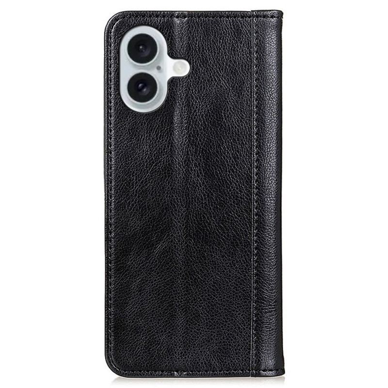 Flip Cover iPhone 16 Plus Cuir Fendu