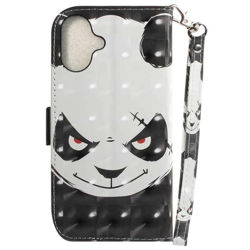 Housse iPhone 16 Plus Angry Panda à Lanière