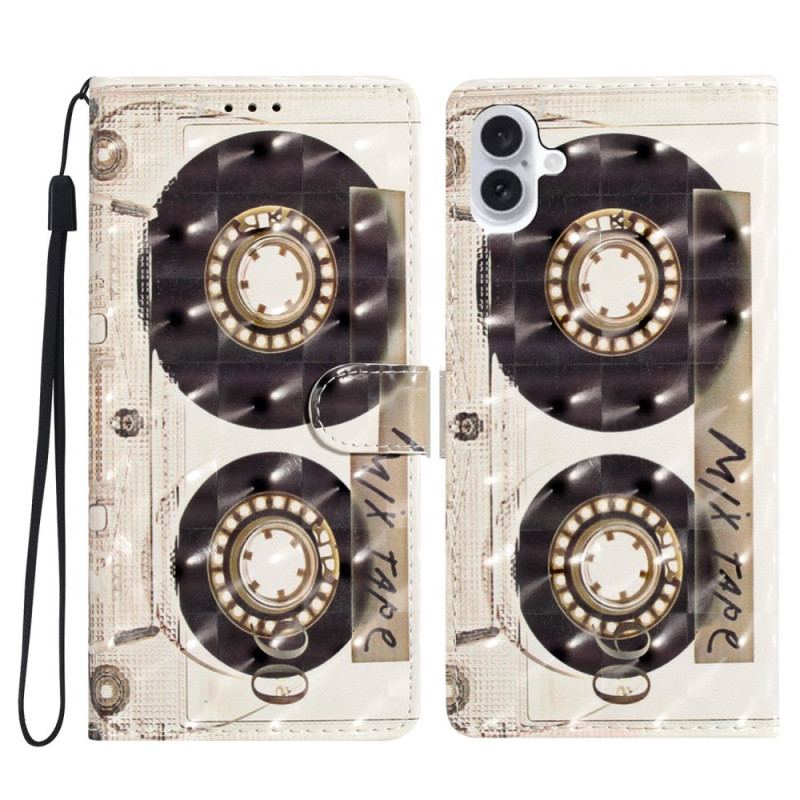 Housse iPhone 16 Plus Cassette à Lanière