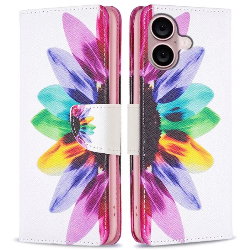 Housse iPhone 16 Plus Fleur Aquarelle