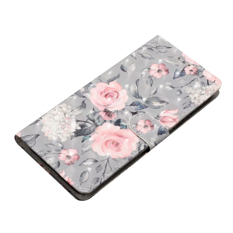 Housse iPhone 16 Plus Fleurs Roses à Lanière