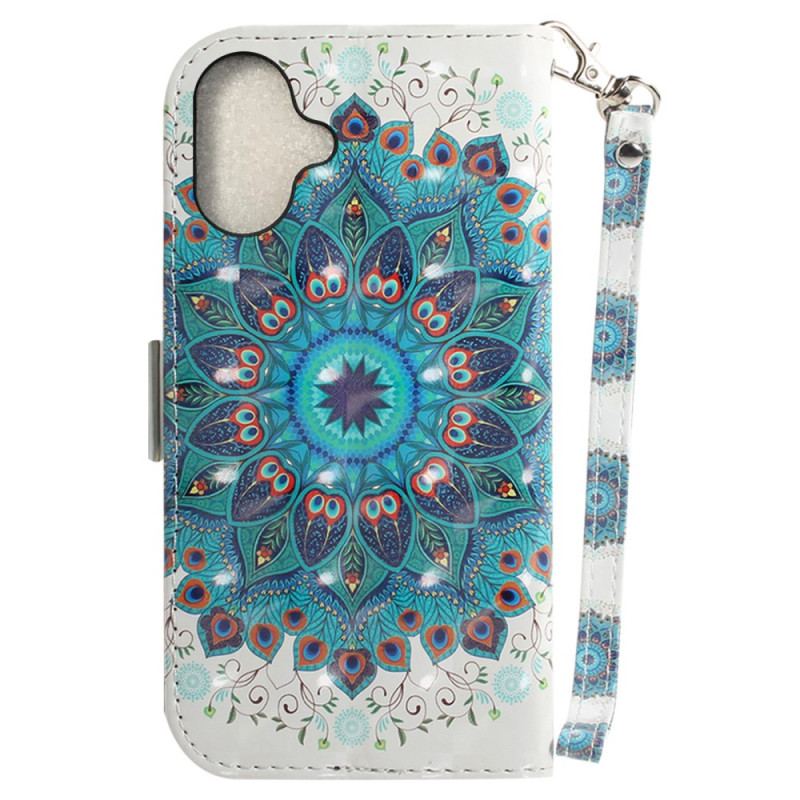 Housse iPhone 16 Plus Mandala Vert à Lanière