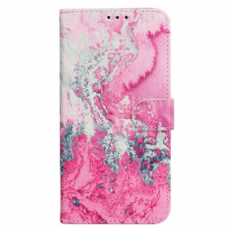 Housse iPhone 16 Plus Marbre Rose Marin