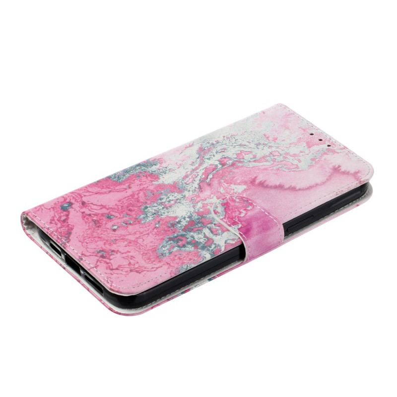 Housse iPhone 16 Plus Marbre Rose Marin