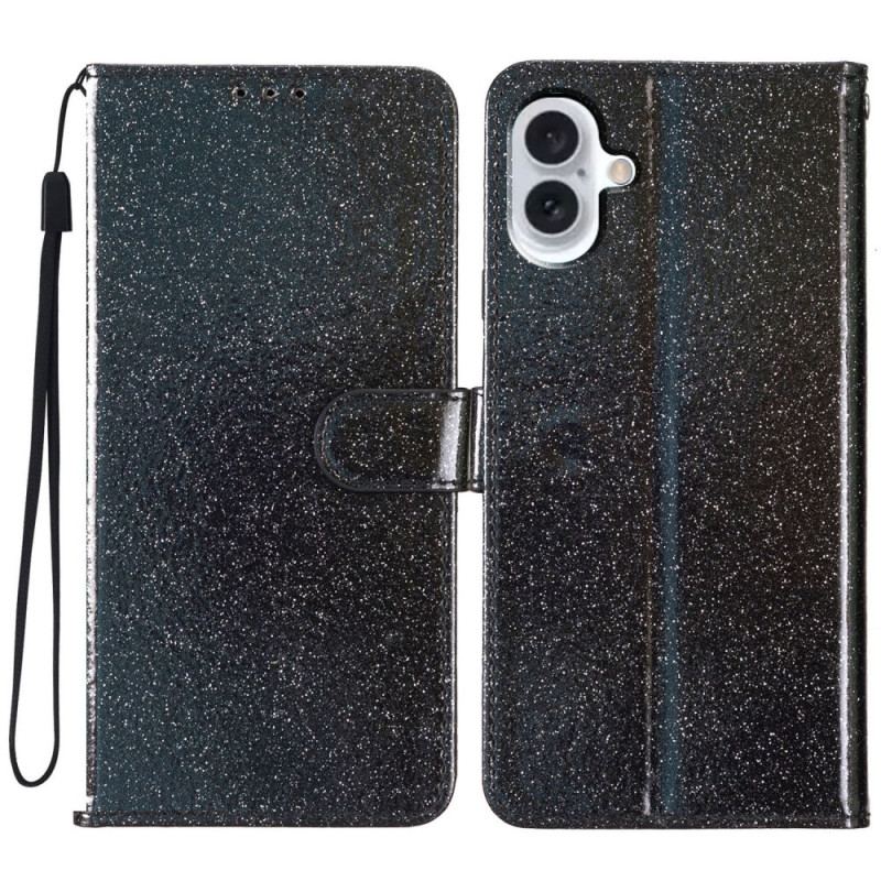 Housse iPhone 16 Plus Paillettes à Lanière