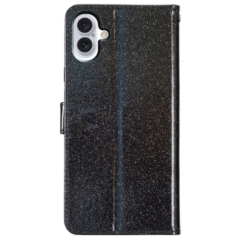 Housse iPhone 16 Plus Paillettes à Lanière