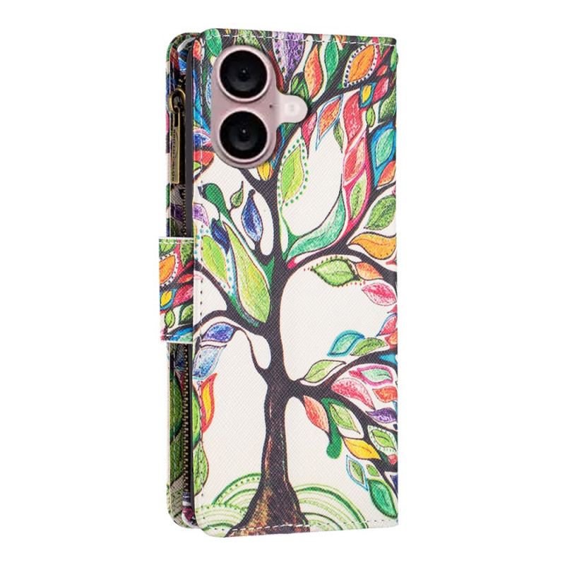 Housse iPhone 16 Plus Portefeuille Arbre de Vie