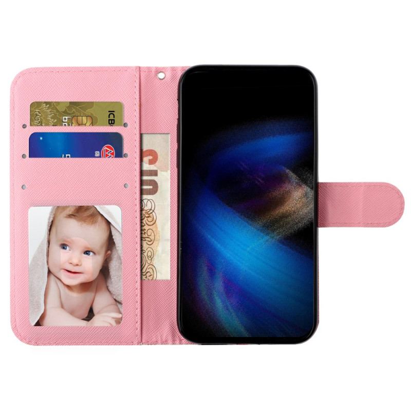 Housse iPhone 16 Plus Roses à Lanière