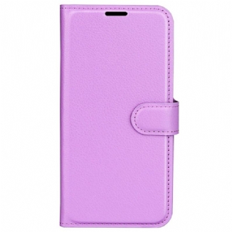 Housse iPhone 16 Plus Simili Cuir Litchi