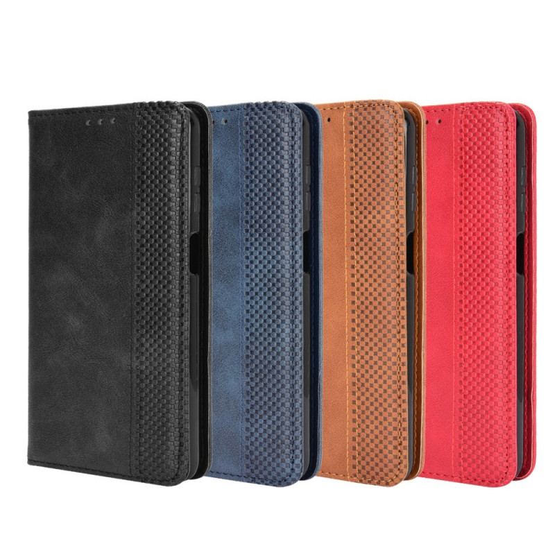 Flip Cover Samsung Galaxy M32 Effet Cuir Vintage Stylisé