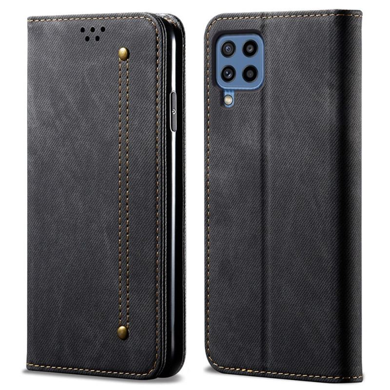 Flip Cover Samsung Galaxy M32 Tissu Jeans