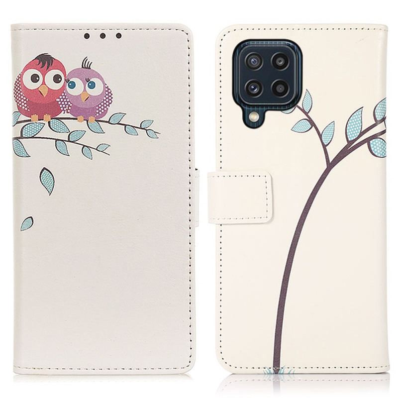 Housse Samsung Galaxy M32 Couple De Hiboux Sur l'Arbre