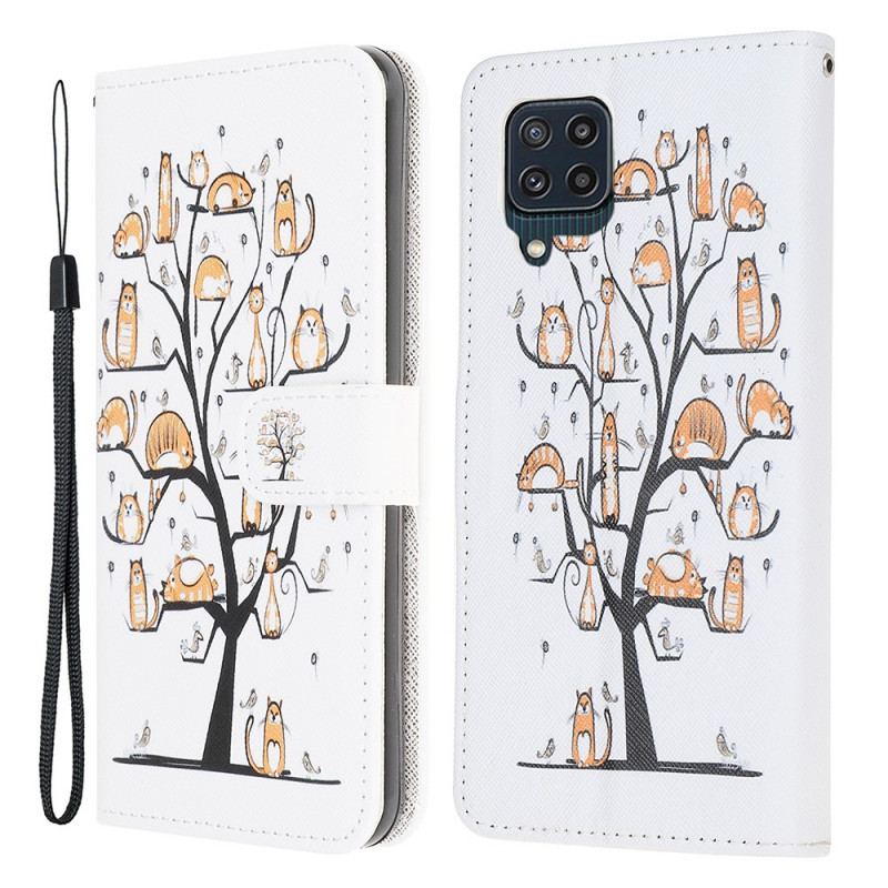 Housse Samsung Galaxy M32 Funky Cats à Lanière