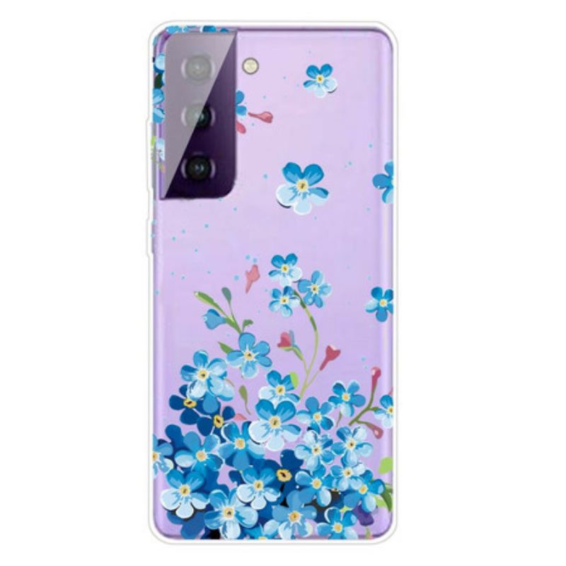 Coque Samsung Galaxy S21 Plus 5G Fleurs Bleues