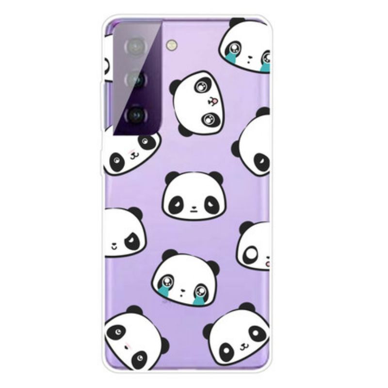 Coque Samsung Galaxy S21 Plus 5G Transparente Pandas Sentimentaux