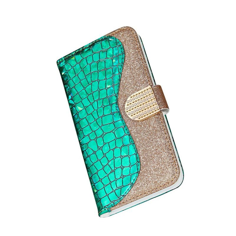 Housse Samsung Galaxy S21 Plus 5G Croco Diamants