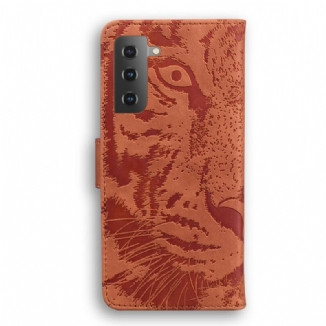 Housse Samsung Galaxy S21 Plus 5G Empreinte Face de Tigre