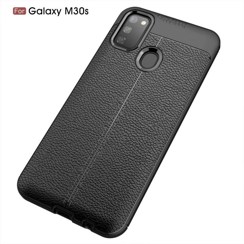 Coque Samsung Galaxy M21 Effet Cuir Litchi Double Line