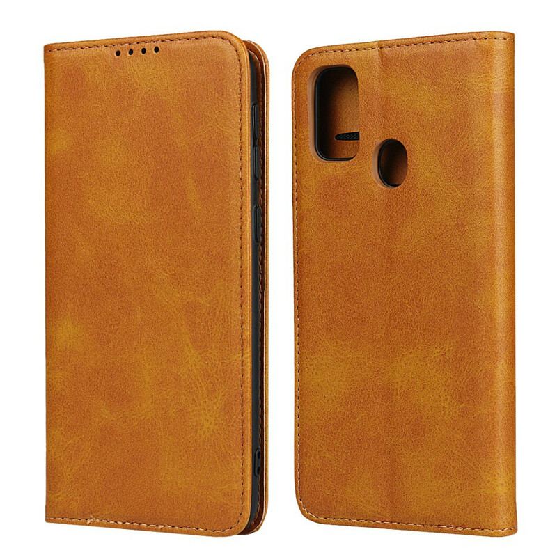 Flip Cover Samsung Galaxy M21 Cuir Fendu Élégance