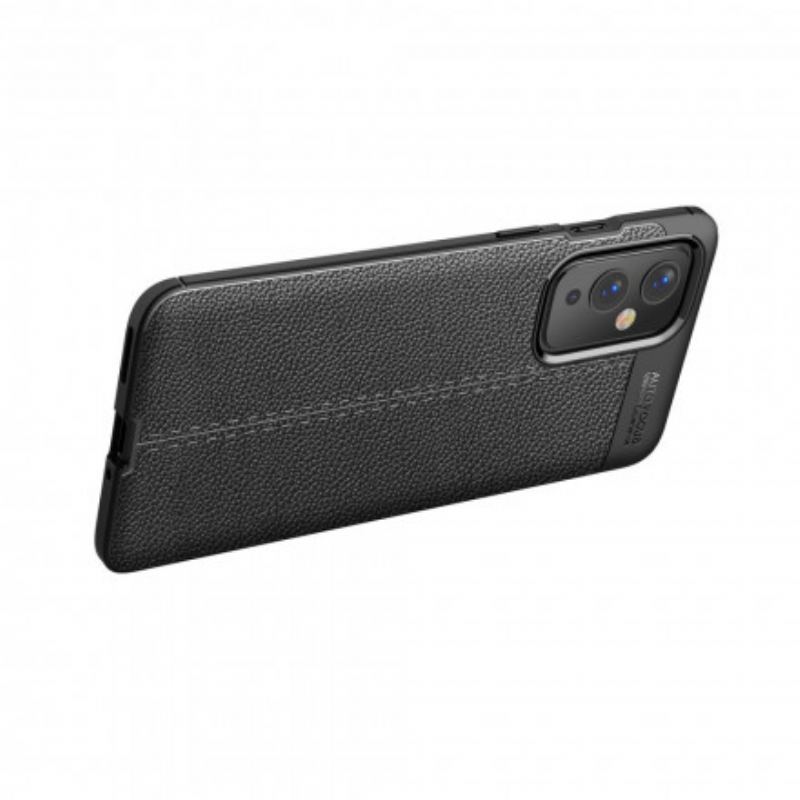 Coque OnePlus 9 Effet Cuir Litchi Double Line