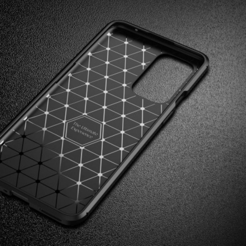 Coque OnePlus 9 Flexible Texture Fibre Carbone