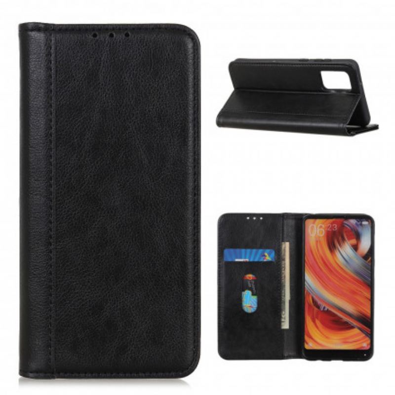 Flip Cover OnePlus 9 Cuir Litchi Fendu Élégance