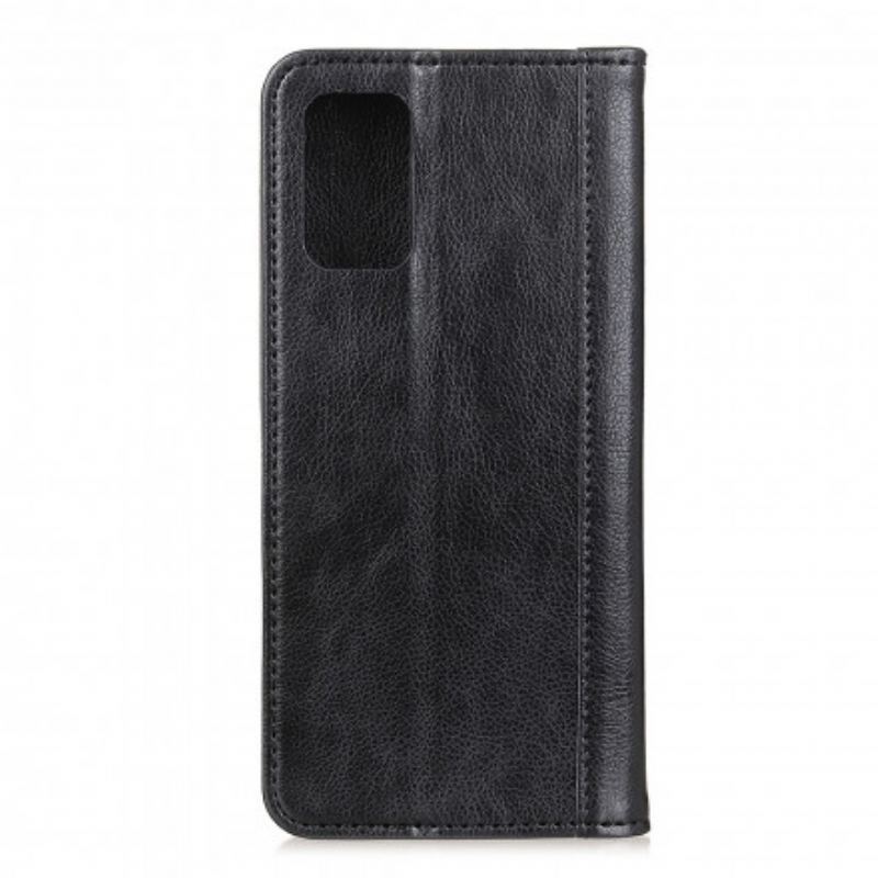 Flip Cover OnePlus 9 Cuir Litchi Fendu Élégance