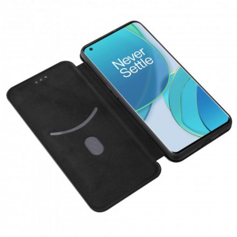 Flip Cover OnePlus 9 Silicone Carbone