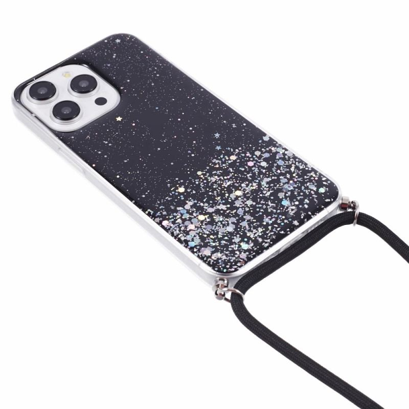 Coque à Cordon iPhone 16 Pro Paillettes