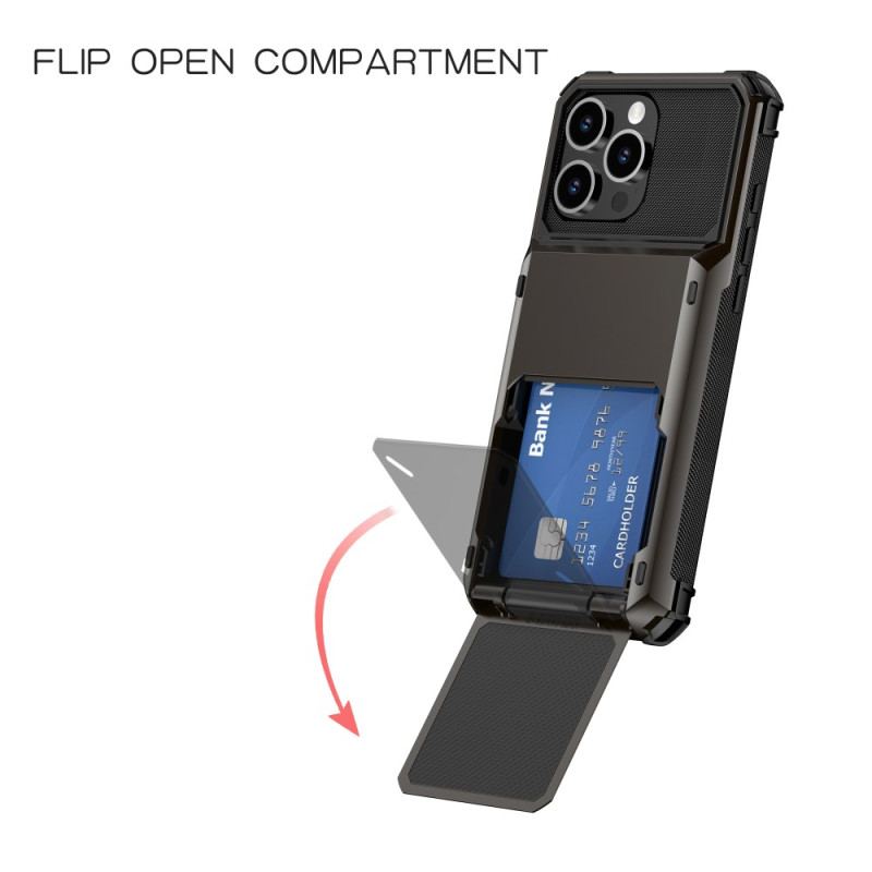 Coque iPhone 16 Pro Effet Métal Porte-Cartes