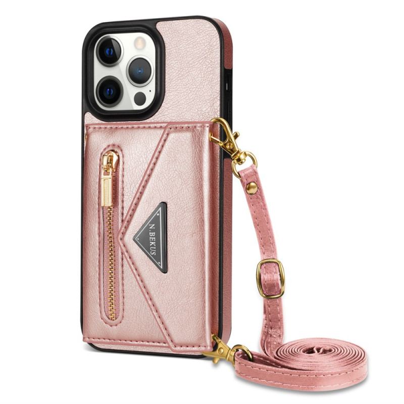 Coque iPhone 16 Pro Portefeuille et Bandoulière N.BEKUS