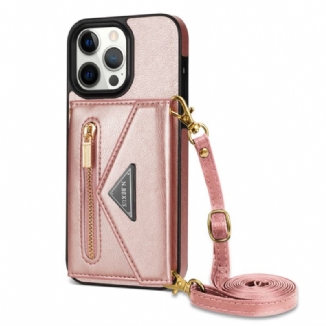 Coque iPhone 16 Pro Portefeuille et Bandoulière N.BEKUS