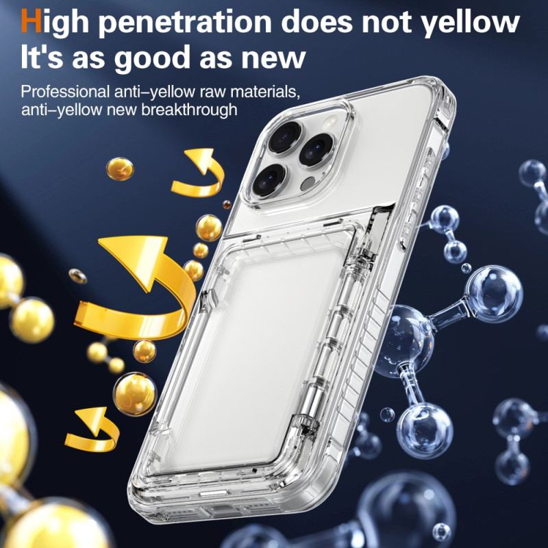 Coque iPhone 16 Pro Transparente Support et Porte-Cartes