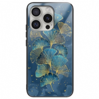 Coque iPhone 16 Pro Verre Trempé Feuilles de Ginkgo