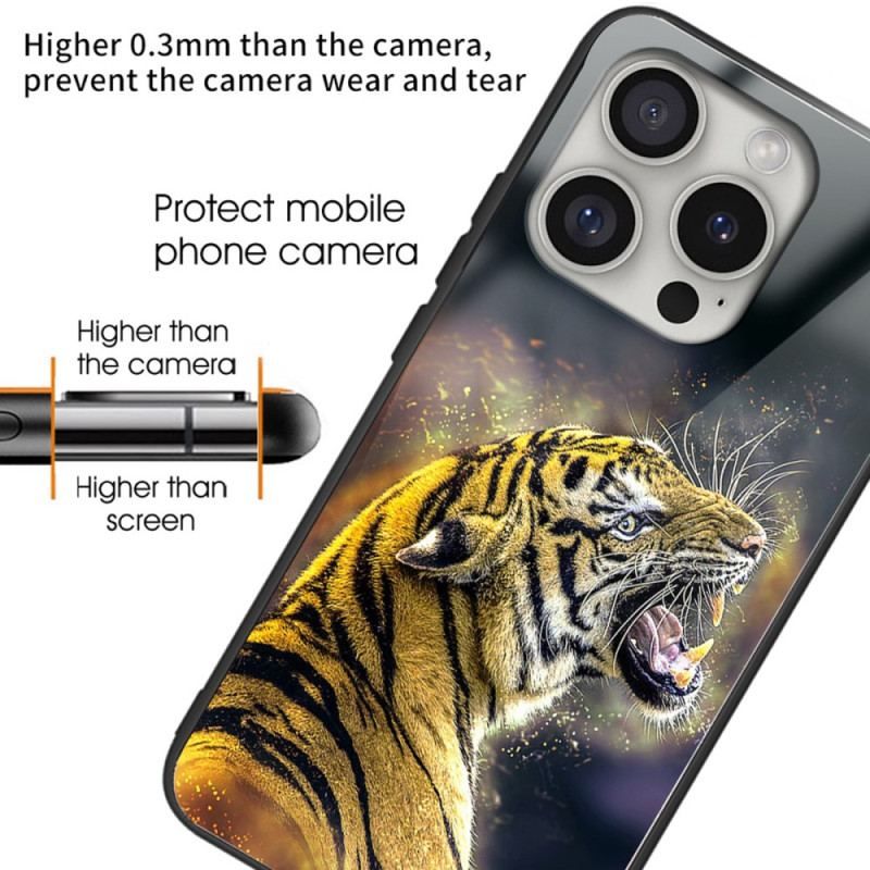 Coque iPhone 16 Pro Verre Trempé Tigre Rugissant