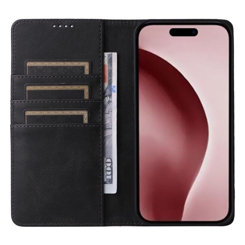 Flip Cover iPhone 16 Pro Effet Cuir Blocage RFID