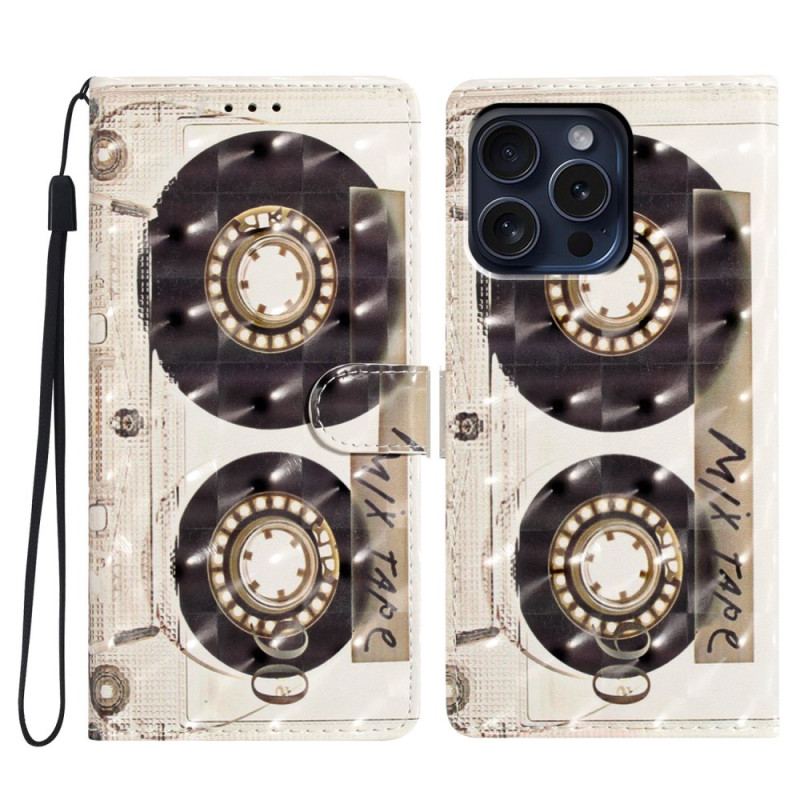 Housse iPhone 16 Pro Cassette à Lanière